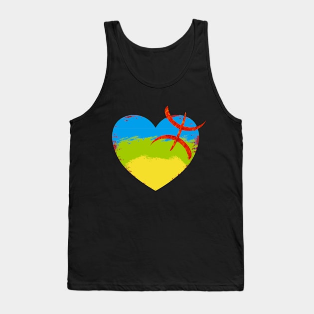 Amazigh Hart Flag - Berber Flag Hart Tank Top by Art Studio